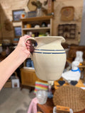 Casey Pottery Pitcher w/Blue Stripes