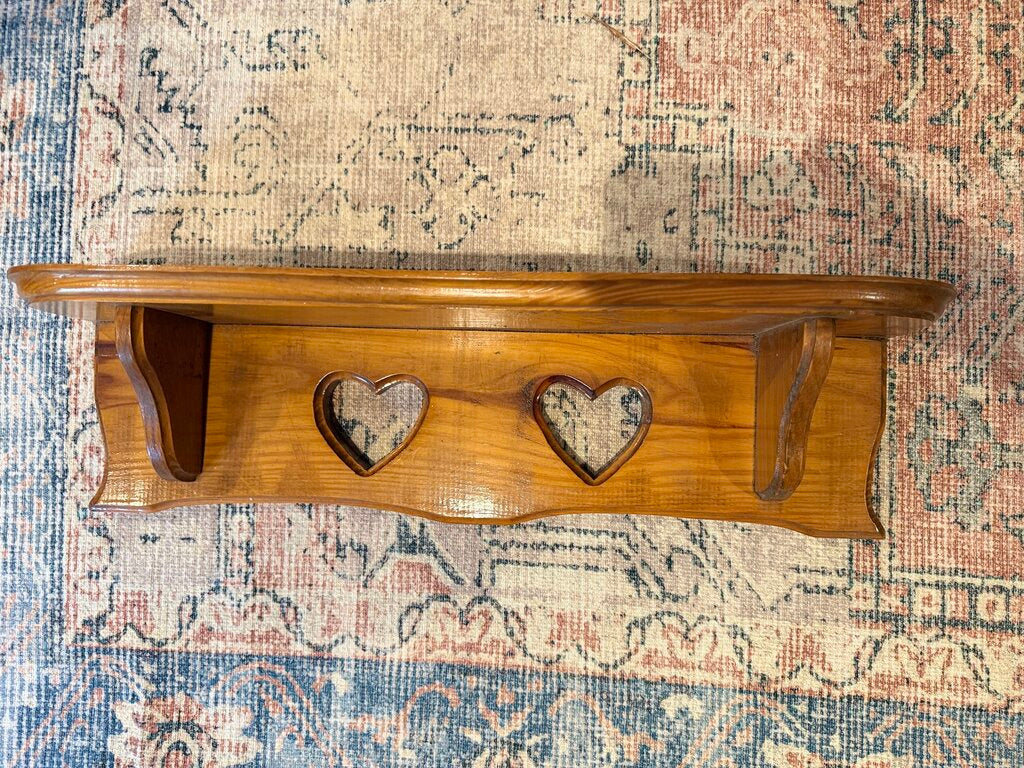 24" Wooden Heart Shelf