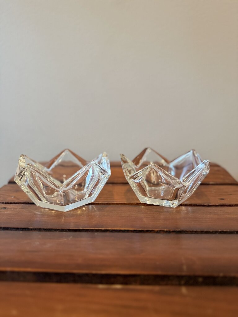 (Set of 2) Clear Pressed Glass Star