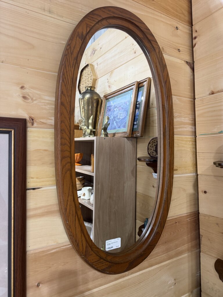 Oak Oval Mirror