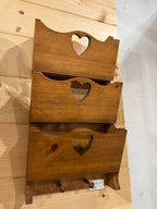 Wooden Heart Wall Organizer