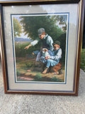 Home Interiors Boys w/dog Framed Print