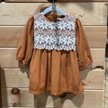 Caramel Velvet Lace Dress 2