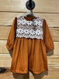 Caramel Velvet Lace Dress 5