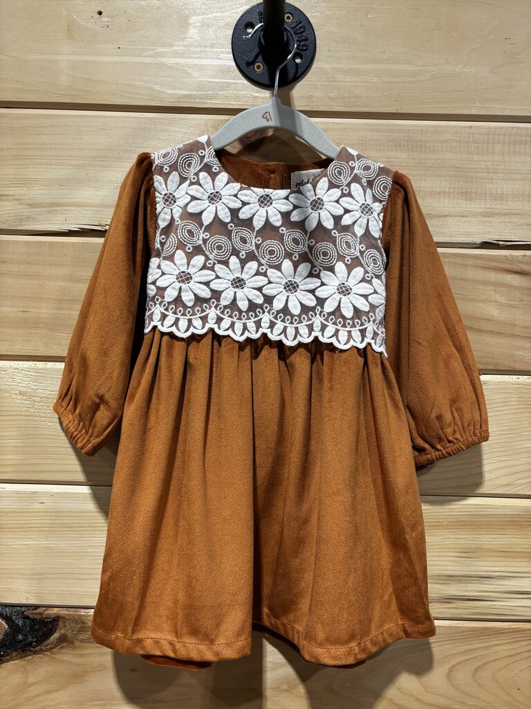 Caramel Velvet Lace Dress 5