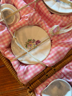 Vintage Delton Porcelain Tea Set for 2