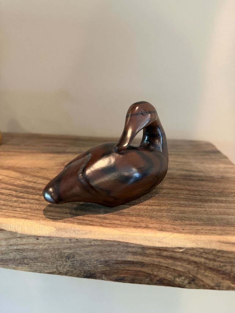 Dark Handcarved Duck