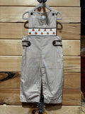 Beige Smocked Pumpkin Romper 18m