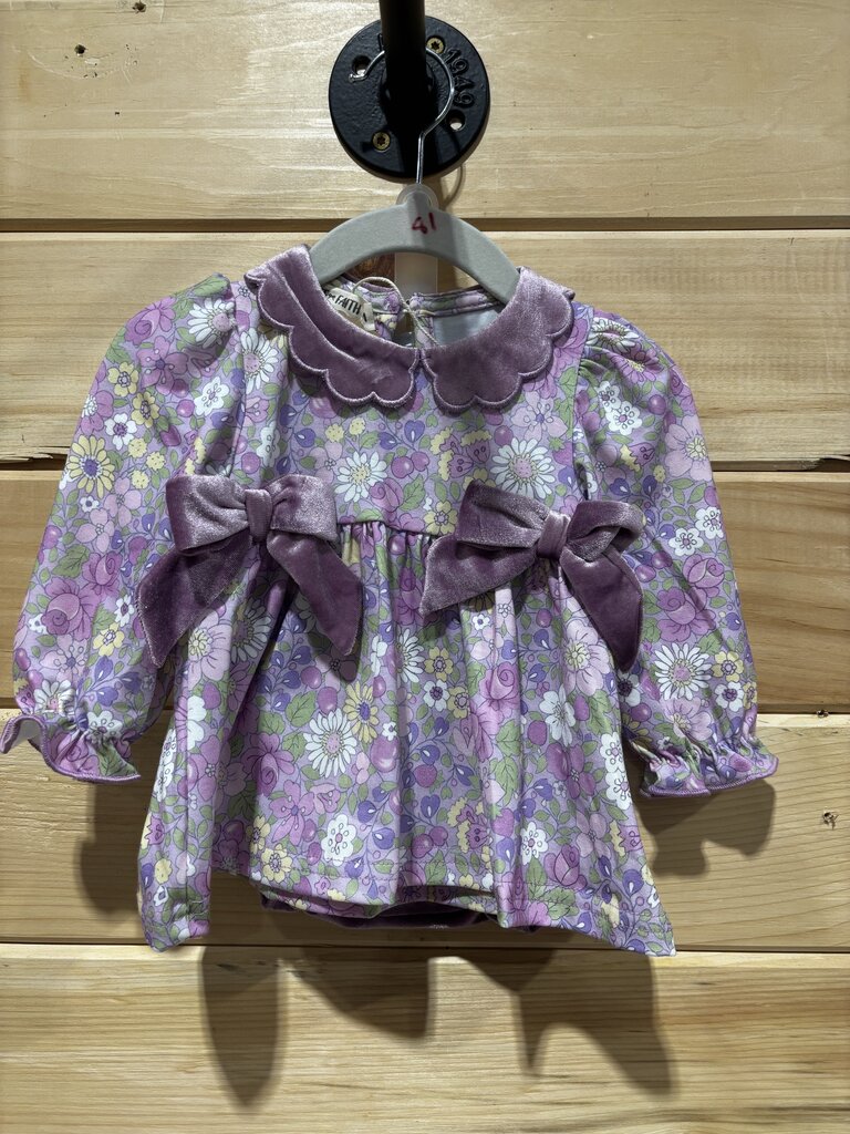 Purple Floral Velvet Set 3m