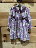 Purple Floral Velvet Dress 2