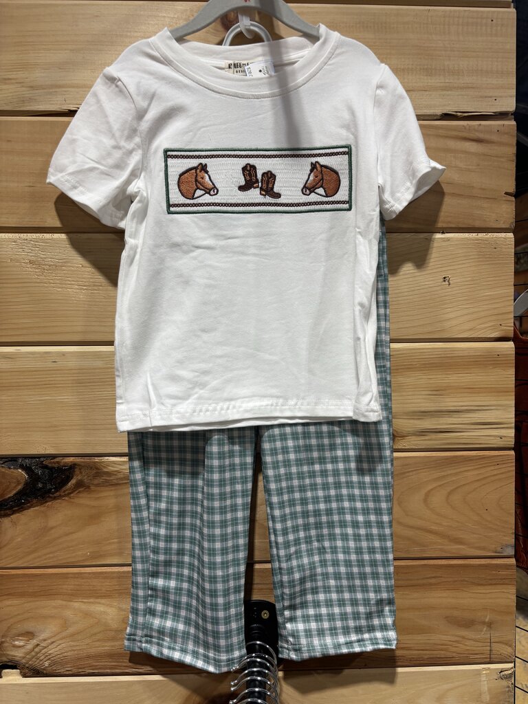 Western Horse Plaid Set 3