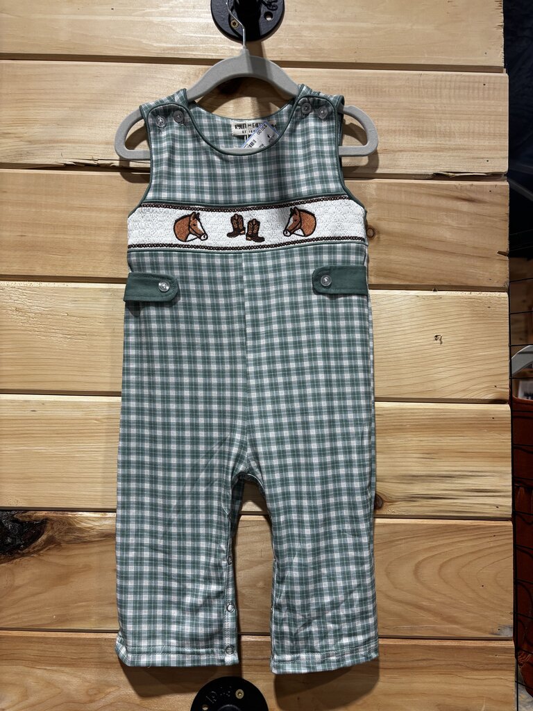 Western Plaid Romper 12m
