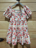 Beige Floral Puff Dress 3