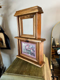 Tabletop Wood Accent Mantle with Floral Frame