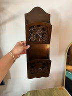 2-Tier Wood Letter Holder Wall Hanging