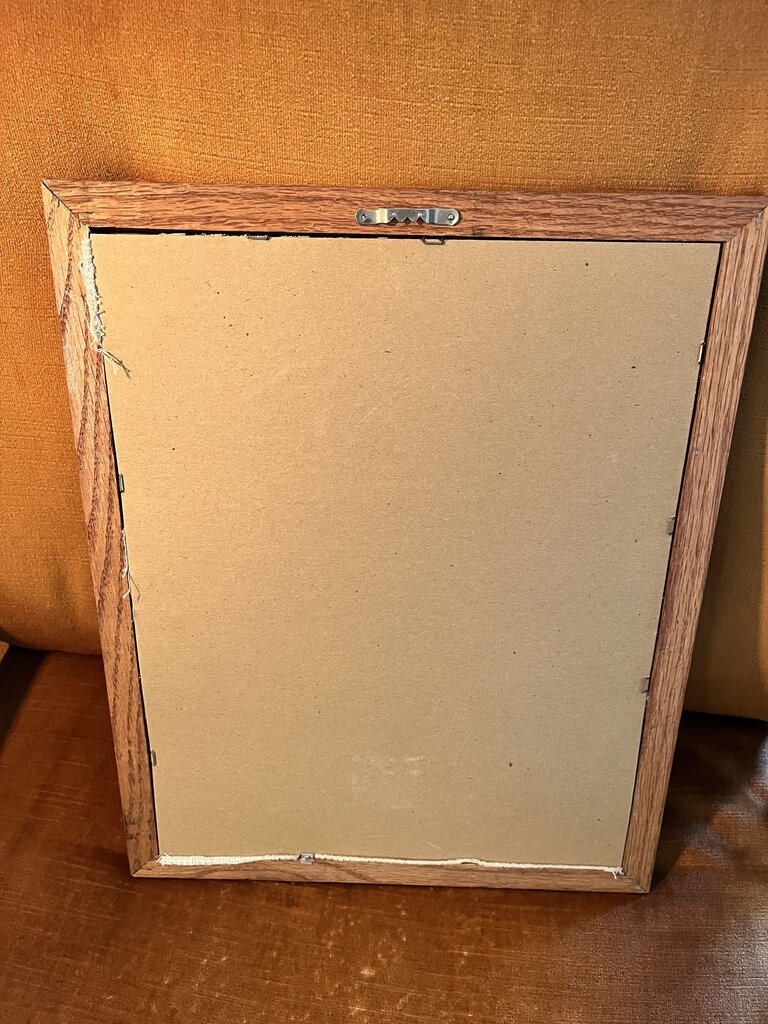 Wood Framed Needlepoint Nursery Teddy Picture