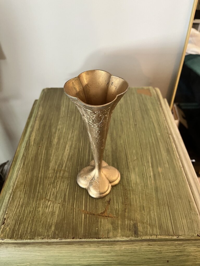 Japanese Metal Trumpet Bud Vase