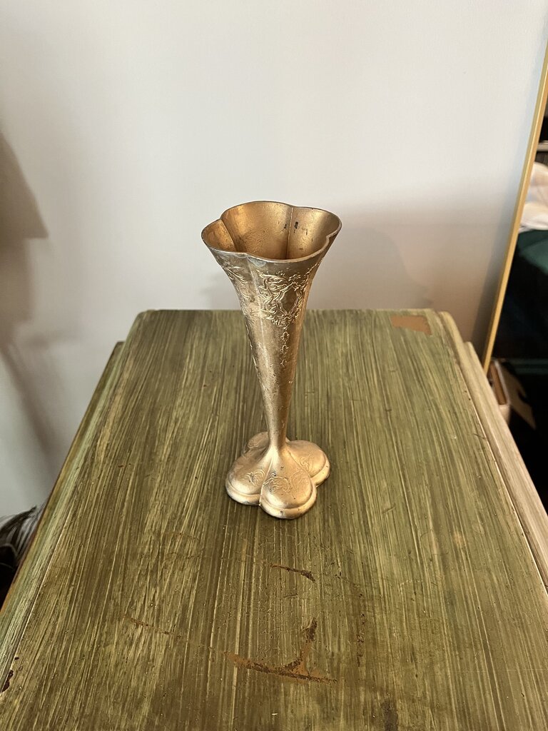 Japanese Metal Trumpet Bud Vase