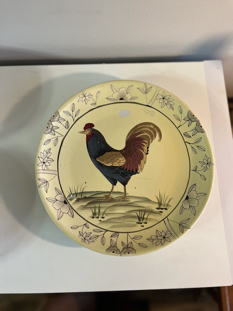 Rooster Folk Art Handpainted Plate