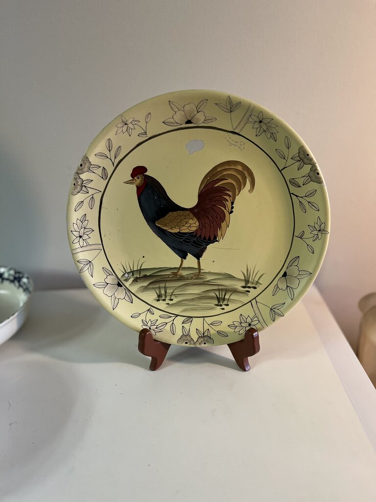 Rooster Folk Art Handpainted Plate
