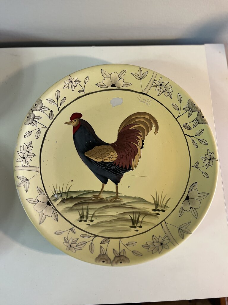 Rooster Folk Art Handpainted Plate