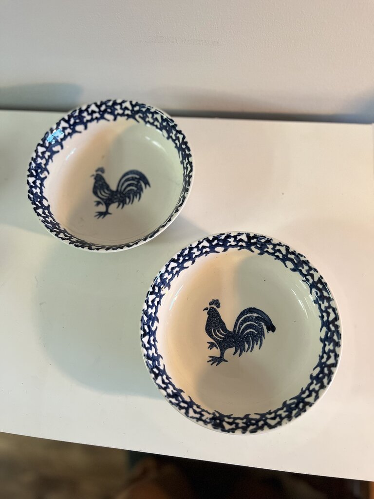 Rooster Folkcraft Farmhouse Bowl Set