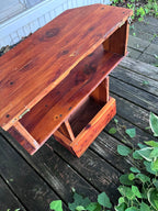 Handmade Cedarwood Hanging Shelf with Hooks