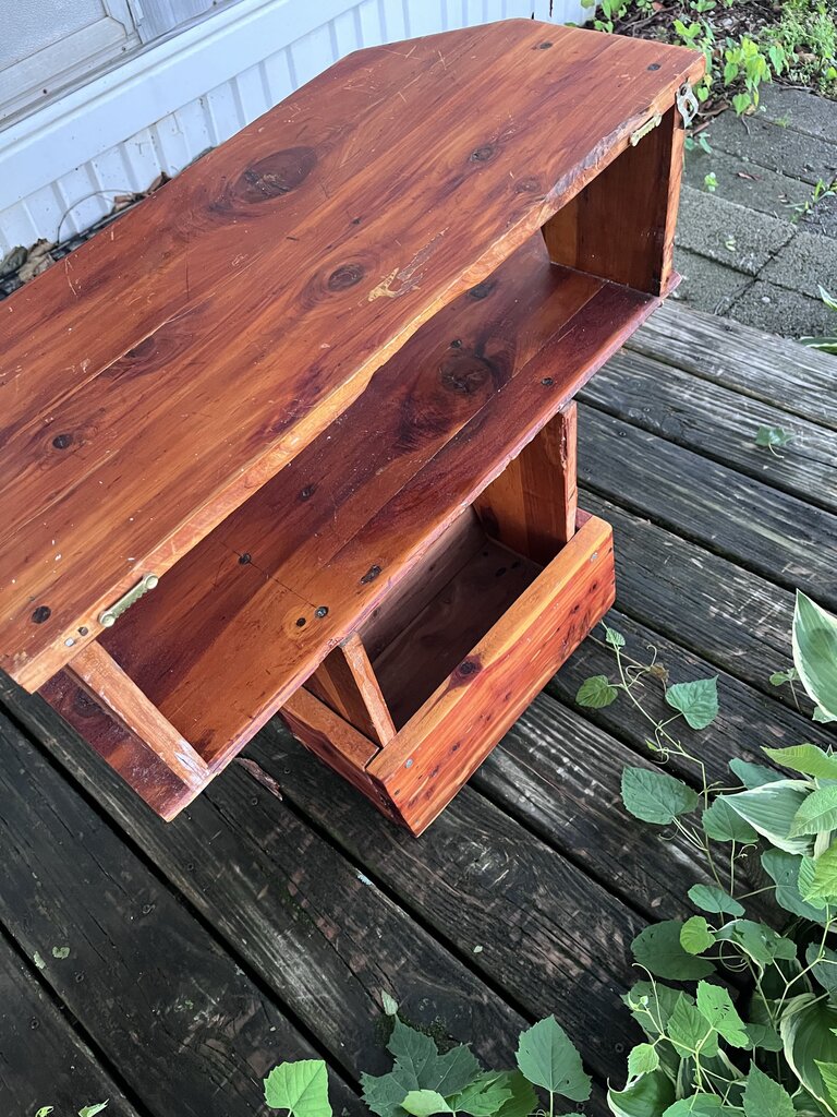 Handmade Cedarwood Hanging Shelf with Hooks
