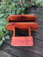 Handmade Cedarwood Hanging Shelf with Hooks