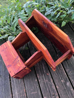 Handmade Cedarwood Hanging Shelf with Hooks