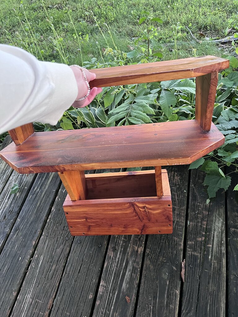 Handmade Cedarwood Hanging Shelf with Hooks
