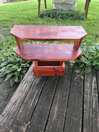 Handmade Cedarwood Hanging Shelf with Hooks