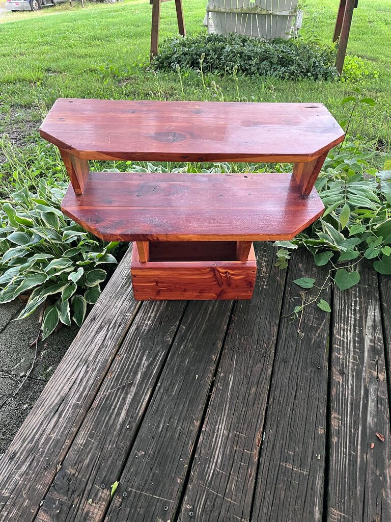 Handmade Cedarwood Hanging Shelf with Hooks