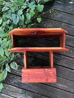 Handmade Cedarwood Hanging Shelf with Hooks