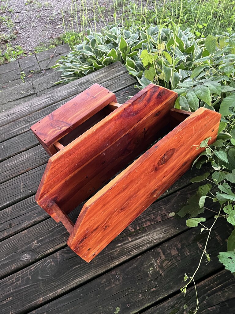 Handmade Cedarwood Hanging Shelf with Hooks
