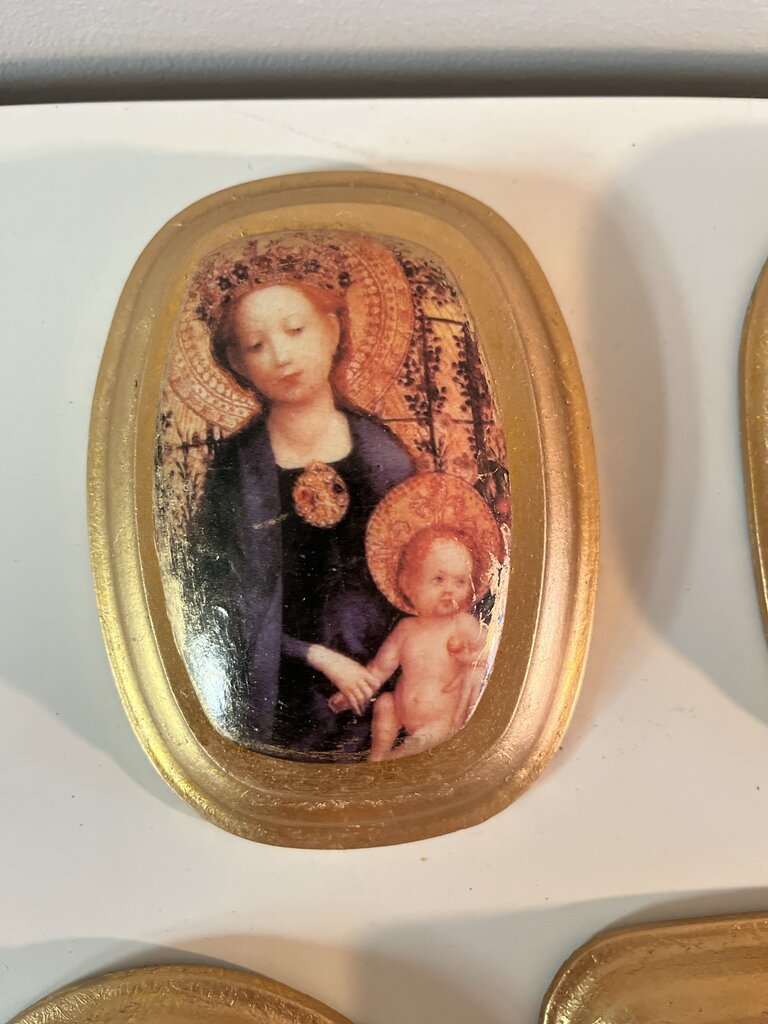 Religious Set of 5 Gold Ornate Wall Hangings