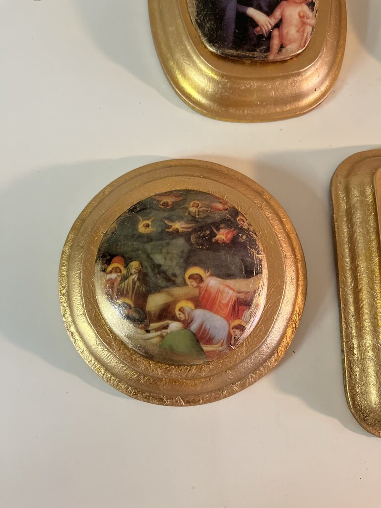 Religious Set of 5 Gold Ornate Wall Hangings
