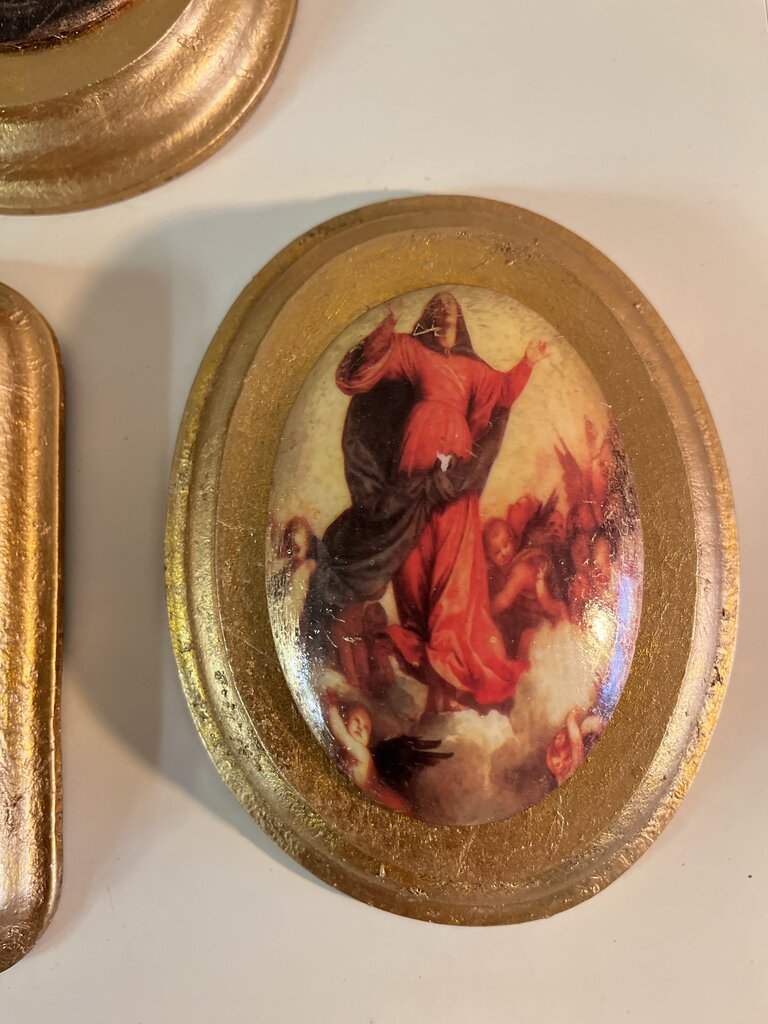Religious Set of 5 Gold Ornate Wall Hangings