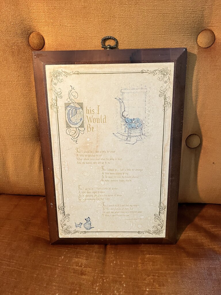 Nursery This I Would Be Poem Wooden Wall Hanging