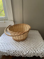 Wicker Brown Basket with Swing Handle