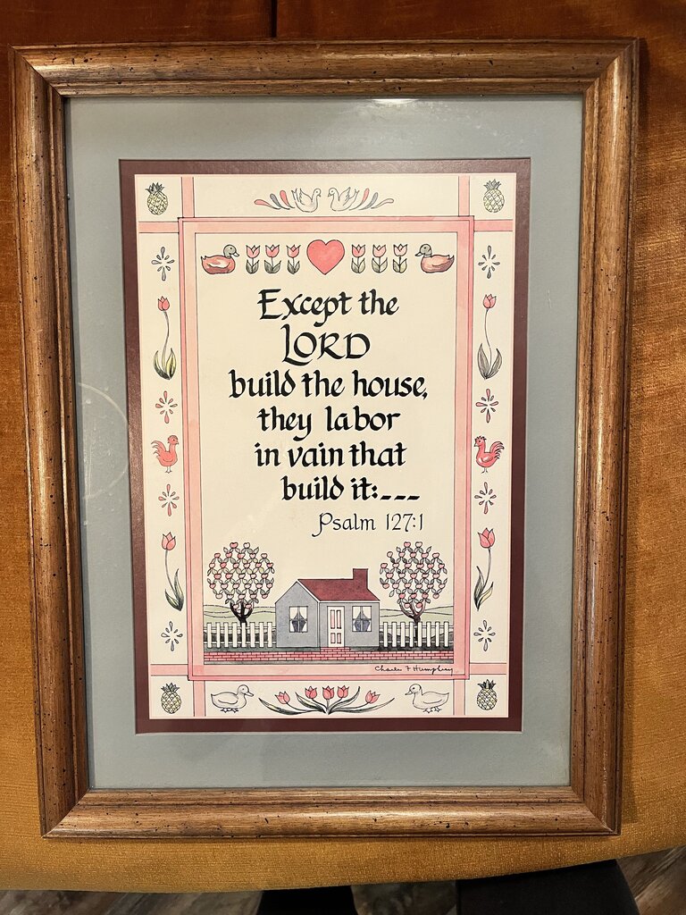 Wood Framed Lord Prayer Cottage Hanging