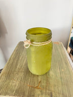 Green Embroidered Jar Decor
