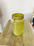 Green Embroidered Jar Decor