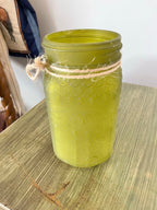 Green Embroidered Jar Decor