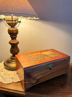 Cottage Wood Jewelry Box with Mirror