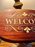 Brown Oval Welcome Sign Wooden