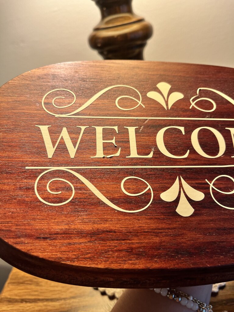 Brown Oval Welcome Sign Wooden