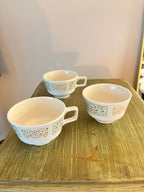 Green/Orange Homer Laughlin Set of 3 Mugs