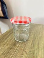 Glass Jar with Red Gingham Lid