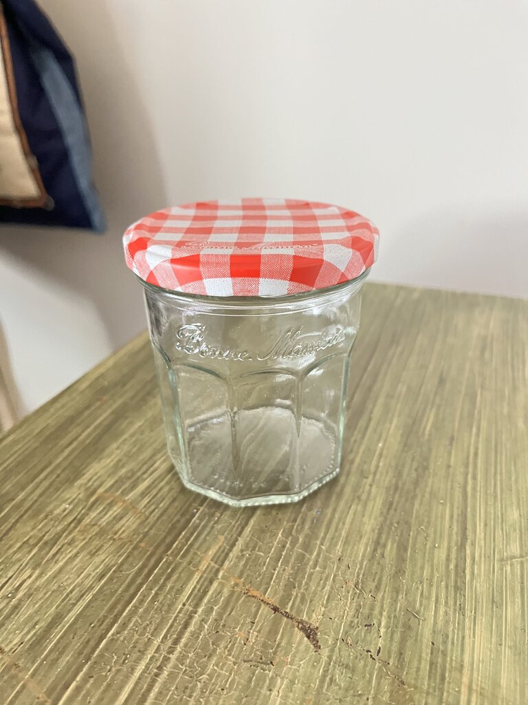 Glass Jar with Red Gingham Lid